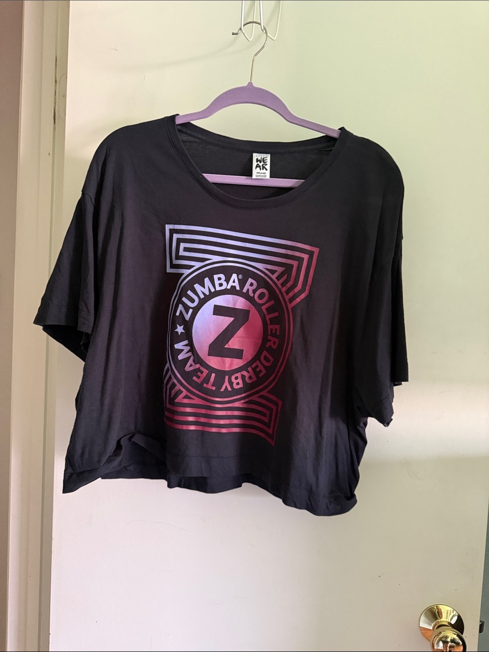 Zumba Fitness Black Tee with Pink Gradient Logo